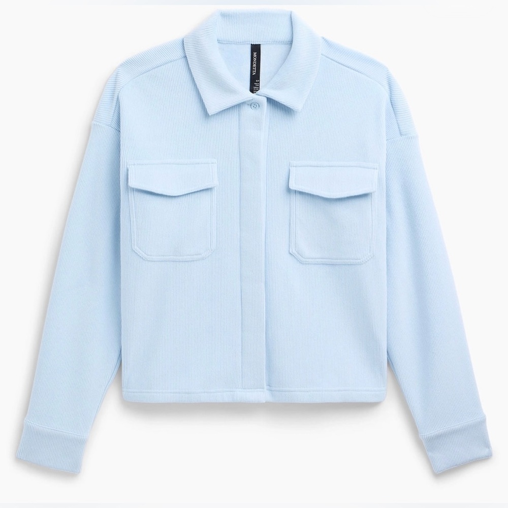 Mondetta Women's Cropped Corduroy Button Down Shirt NWT - Picture 3 of 8